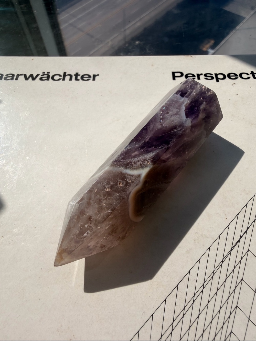 Chevron Amethyst Tower | Dream Amethyst Crystal Point | Purple + White Quartz